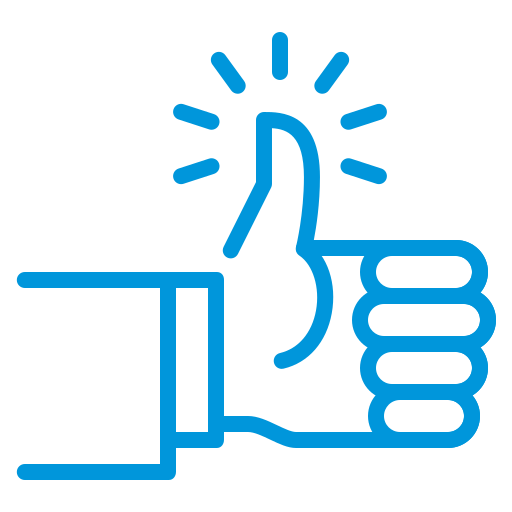 blue thumbs up icon
