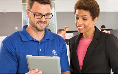 Woman and man during onsite evaluation