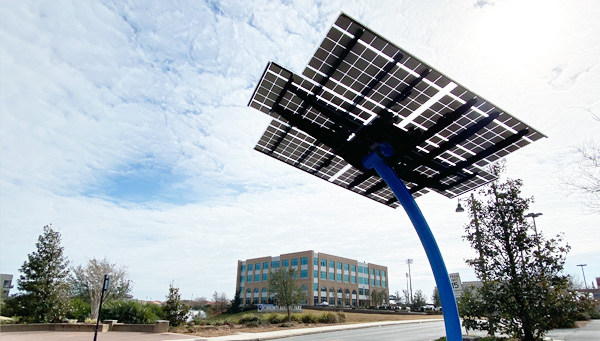 rendering of solar tree in downtown Pensacola on Main and Reus streets